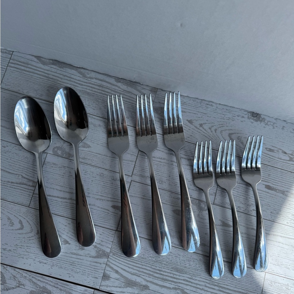 Oneida Flight Reliance Fork and Spoon Set - Polished Silver